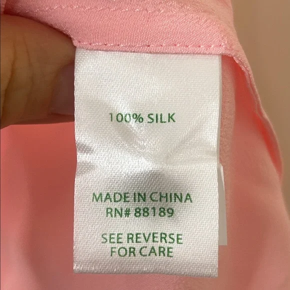 LILLY PULITZER Elsa Silk Top Light Pink Size Large - Picture 11 of 16